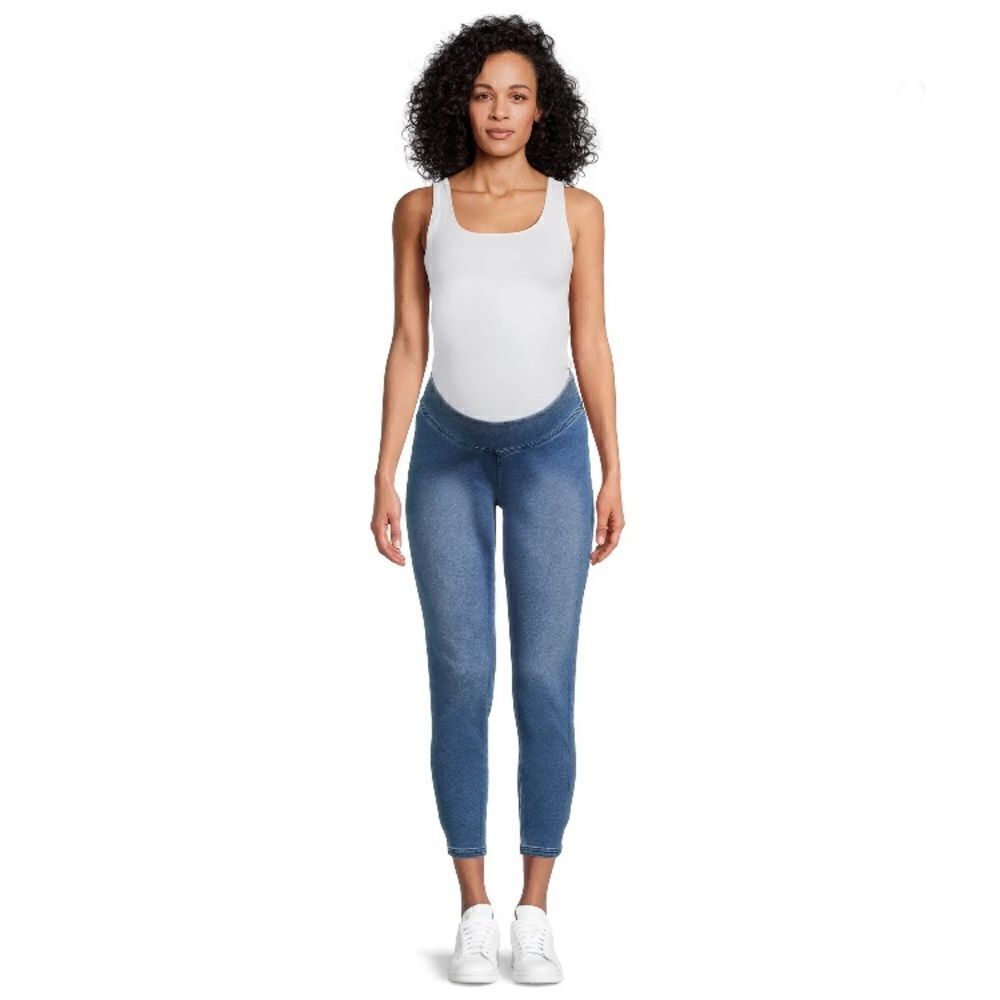 Women's Maternity Blue Denim Stretch Jeggings Pants  Jeans Size M - Picture 7 of 8